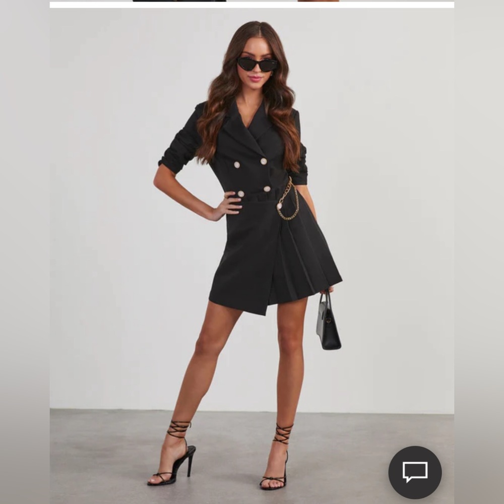 Vici gold hardware pleated dress